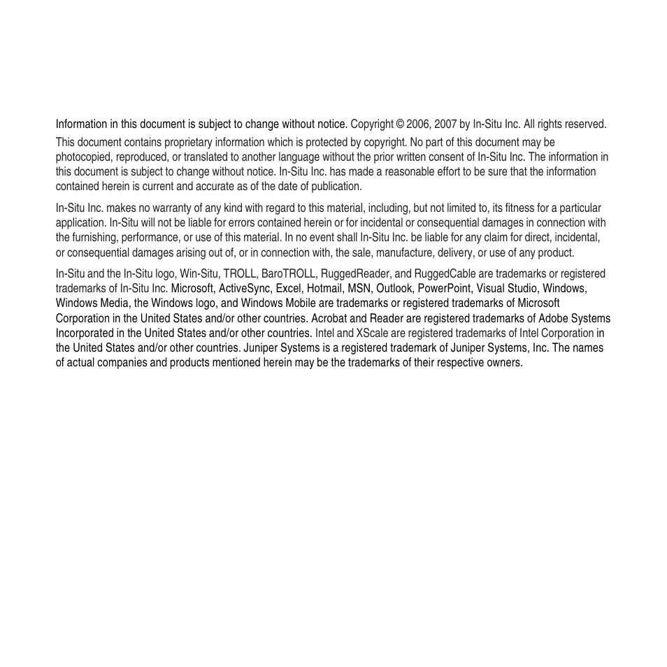 In-Situ RuggedReader Operators Manual for Blue RuggedReader User Manual | Page 2 / 81