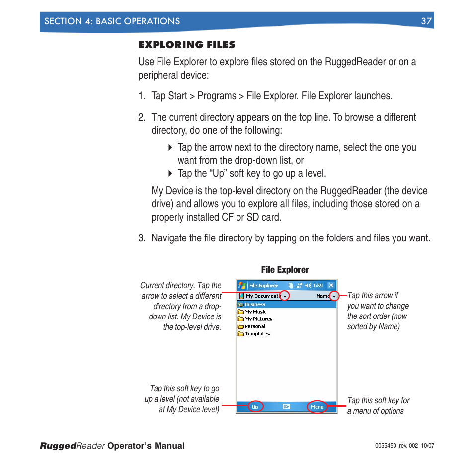 Exploring files | In-Situ RuggedReader Operators Manual for Blue RuggedReader User Manual | Page 37 / 81