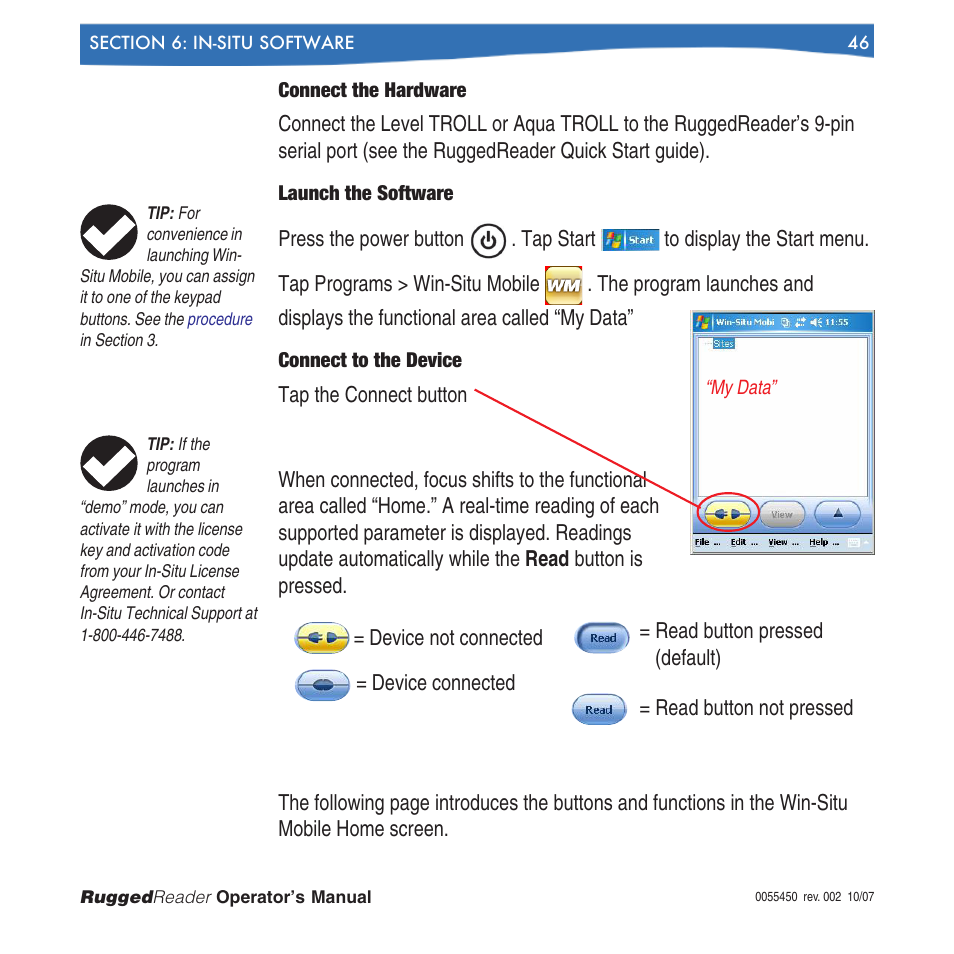 In-Situ RuggedReader Operators Manual for Blue RuggedReader User Manual | Page 46 / 81