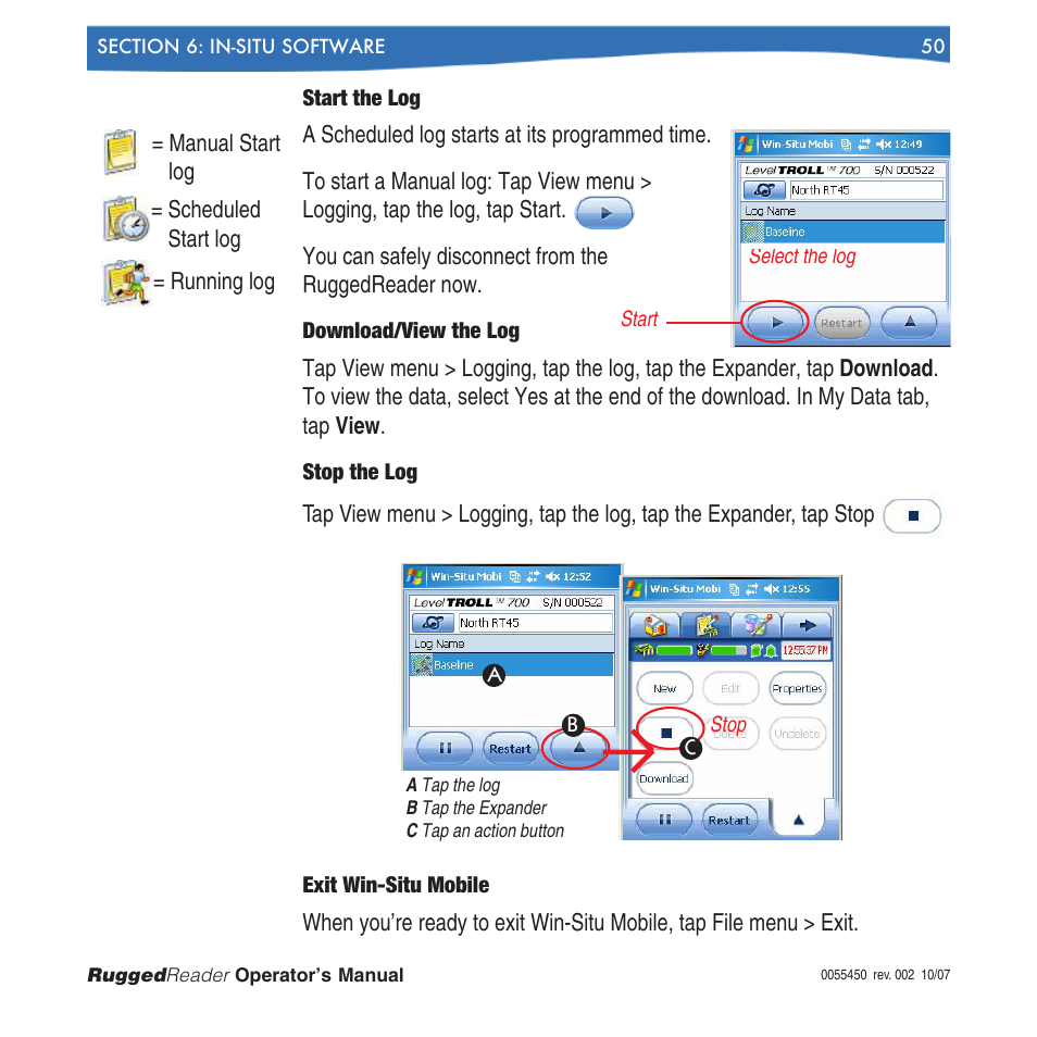 In-Situ RuggedReader Operators Manual for Blue RuggedReader User Manual | Page 50 / 81