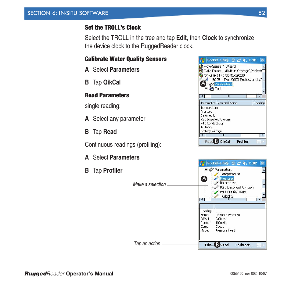 In-Situ RuggedReader Operators Manual for Blue RuggedReader User Manual | Page 52 / 81