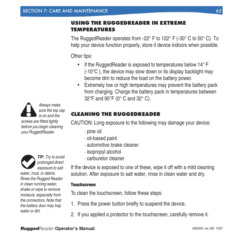 In-Situ RuggedReader Operators Manual for Blue RuggedReader User Manual | Page 65 / 81