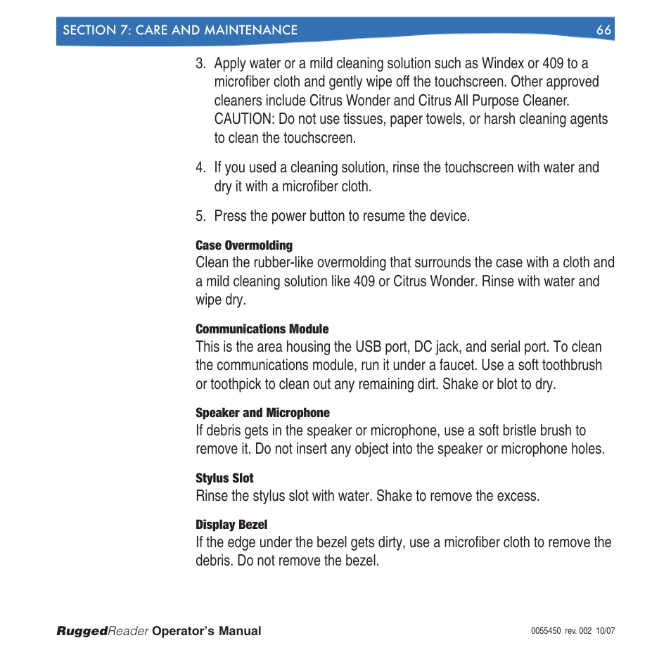 In-Situ RuggedReader Operators Manual for Blue RuggedReader User Manual | Page 66 / 81