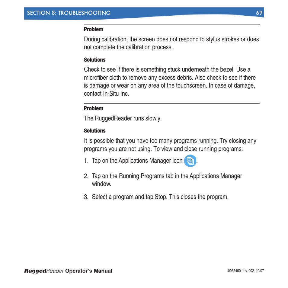 In-Situ RuggedReader Operators Manual for Blue RuggedReader User Manual | Page 69 / 81