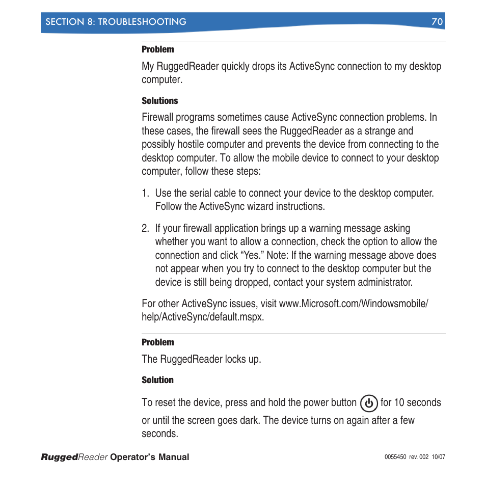 In-Situ RuggedReader Operators Manual for Blue RuggedReader User Manual | Page 70 / 81