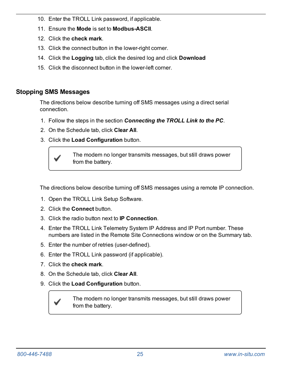 In-Situ TROLL Link Telemetry System Operators Manual User Manual | Page 25 / 50