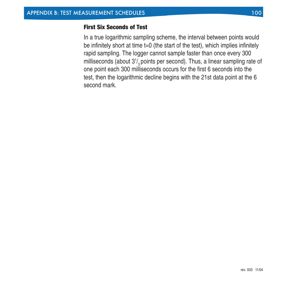 First six seconds of test | In-Situ Win-Situ 4 / Pocket-Situ 4 Operators Manual User Manual | Page 100 / 111
