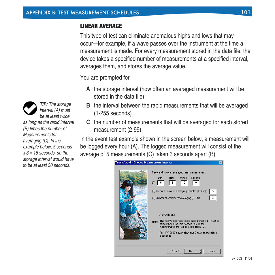 Linear average | In-Situ Win-Situ 4 / Pocket-Situ 4 Operators Manual User Manual | Page 101 / 111