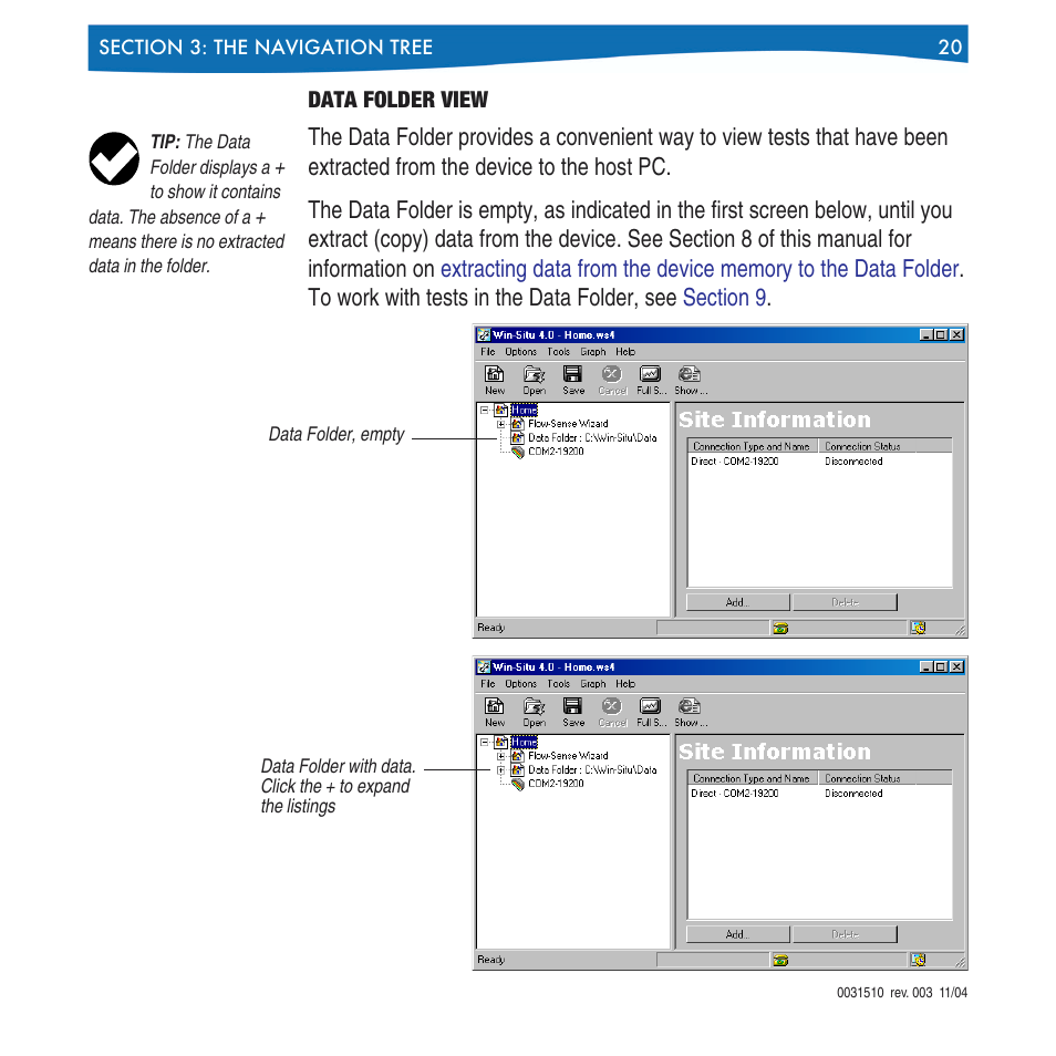 Data folder view | In-Situ Win-Situ 4 / Pocket-Situ 4 Operators Manual User Manual | Page 20 / 111