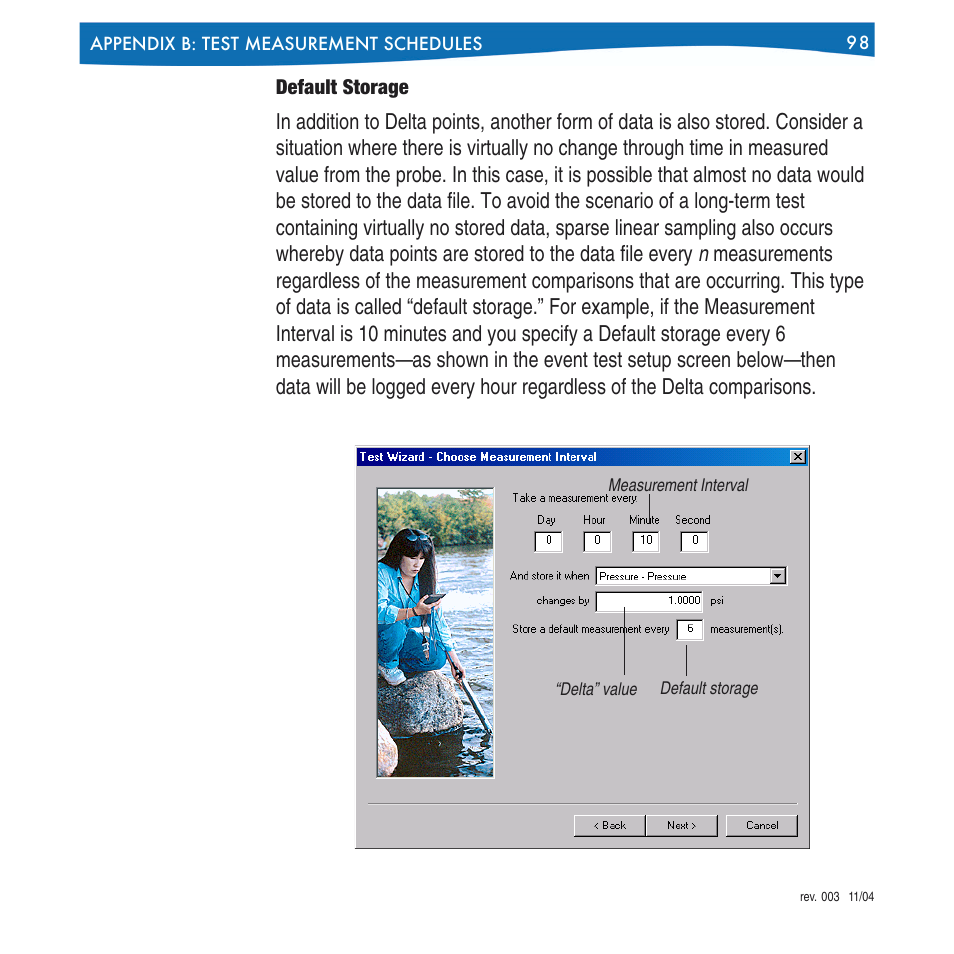 Default storage | In-Situ Win-Situ 4 / Pocket-Situ 4 Operators Manual User Manual | Page 98 / 111