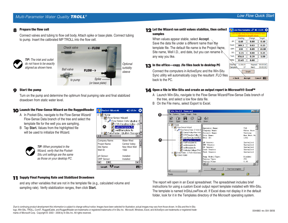 In-Situ Flowsense Quick Start Guide for Low-Flow Applications User Manual | Page 2 / 2