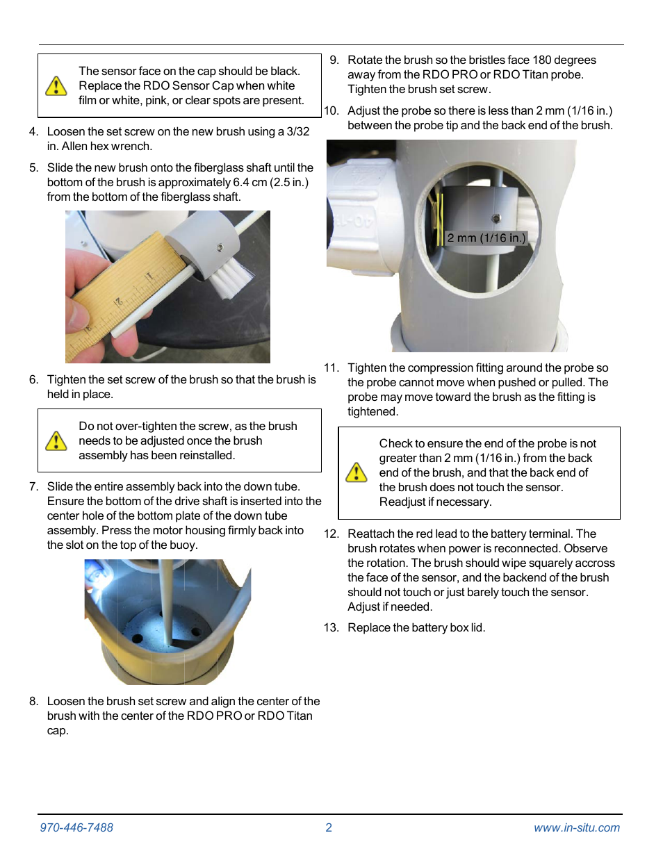 Instruction sheet | In-Situ Buoy Brush Replacement Kit User Manual | Page 2 / 2