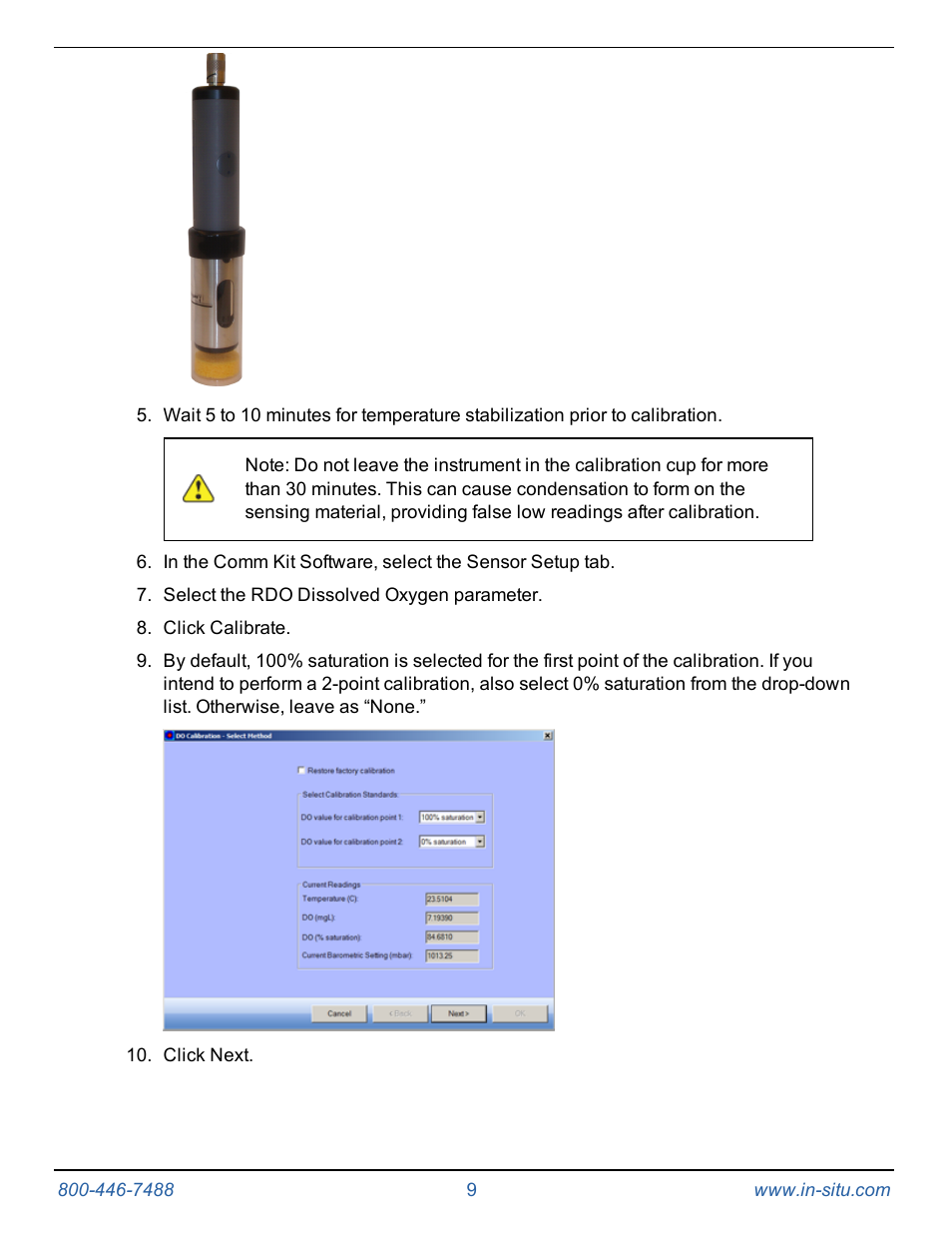 In-Situ Communication Device Kit for the Aqua TROLL 400 and RDO PRO Probe User Manual | Page 9 / 15