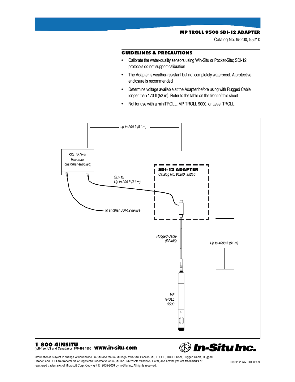 Multi-parameter water quality troll | In-Situ RS485 to SDI-12 Adapter for the TROLL 9500 User Manual | Page 2 / 2