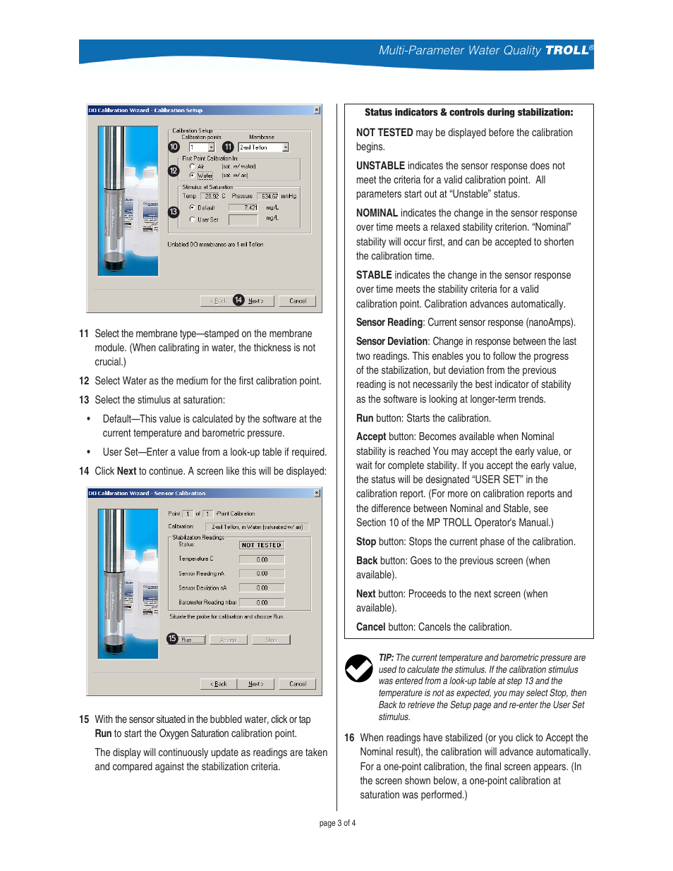 In-Situ Dissolved Oxygen: Clark Cell Calibration Kit for TROLL 9500 User Manual | Page 3 / 4