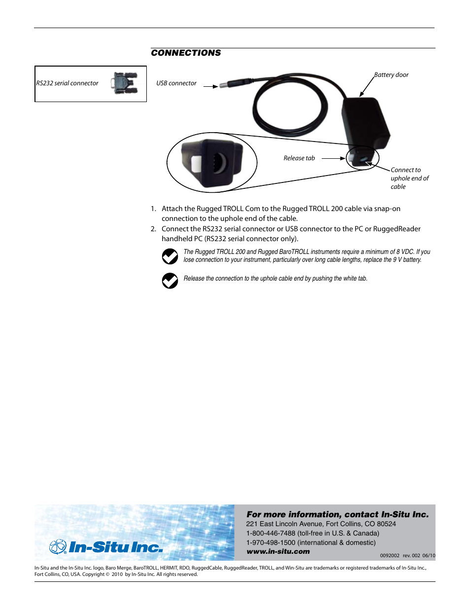 In-Situ Rugged TROLL Com Device for Rugged TROLL 200 and Rugged BaroTROLL User Manual | Page 2 / 2