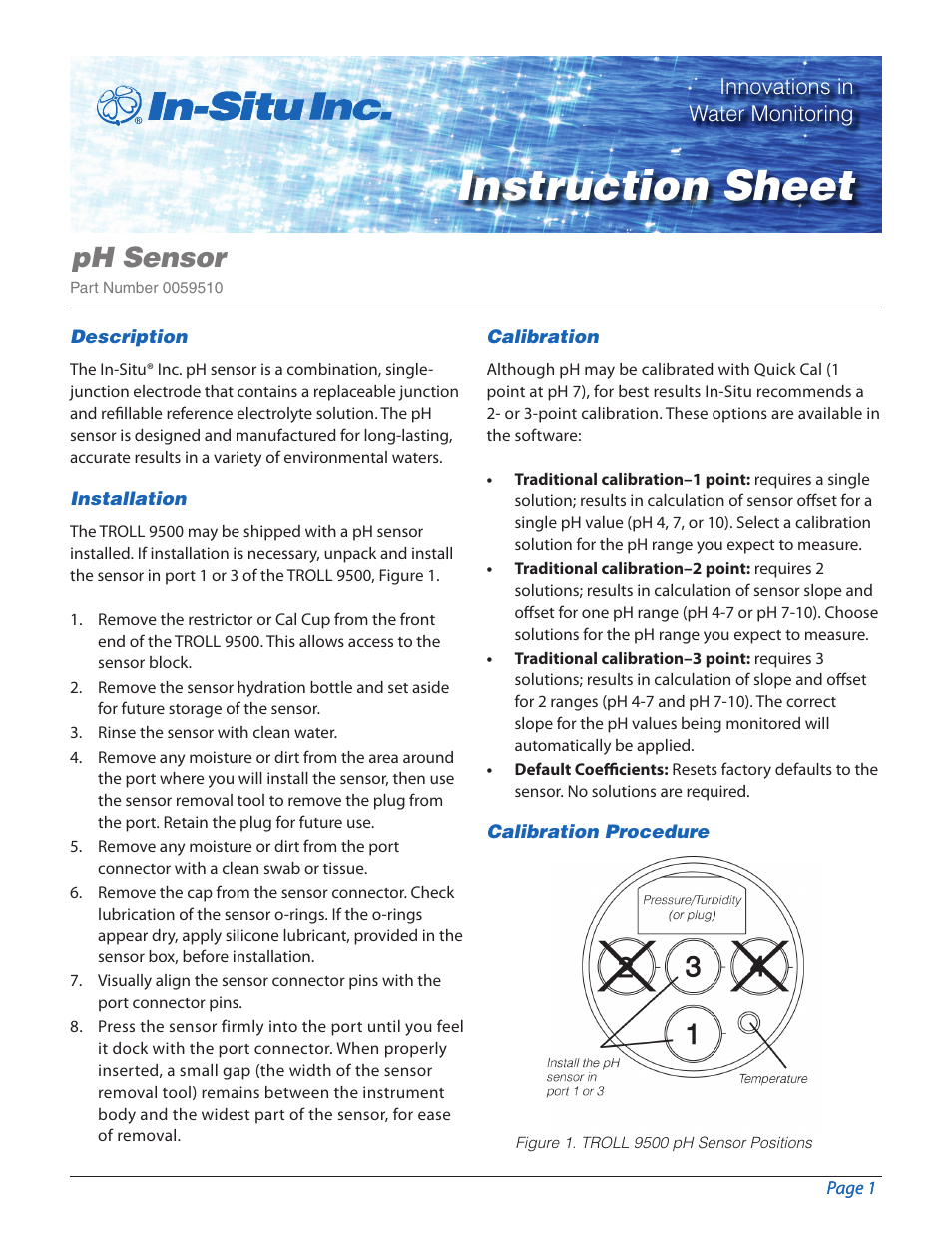 In-Situ pH Sensor User Manual | 5 pages