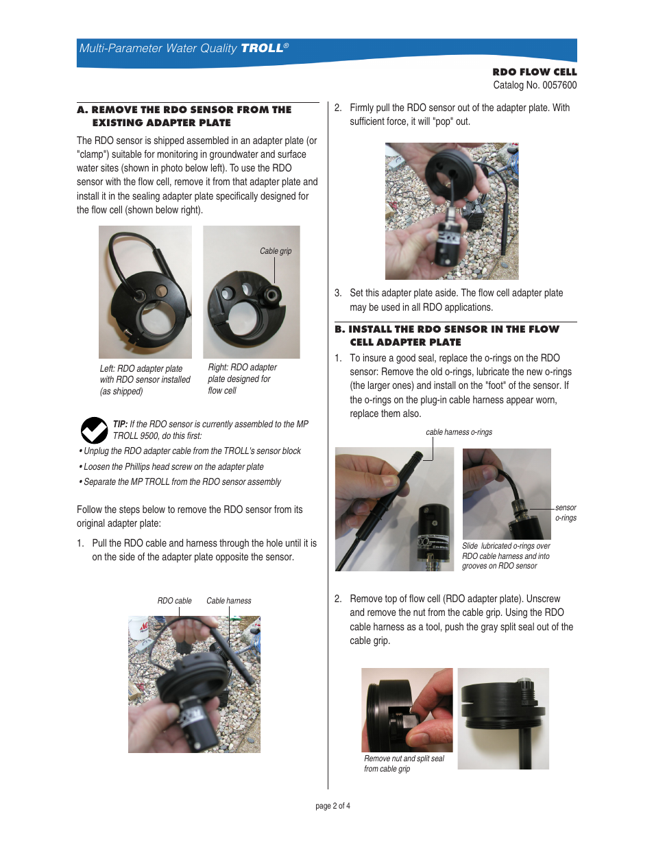 In-Situ Flow Cell for Low-Flow System with RDO Sensor (purchased before 09/2008) User Manual | Page 2 / 4