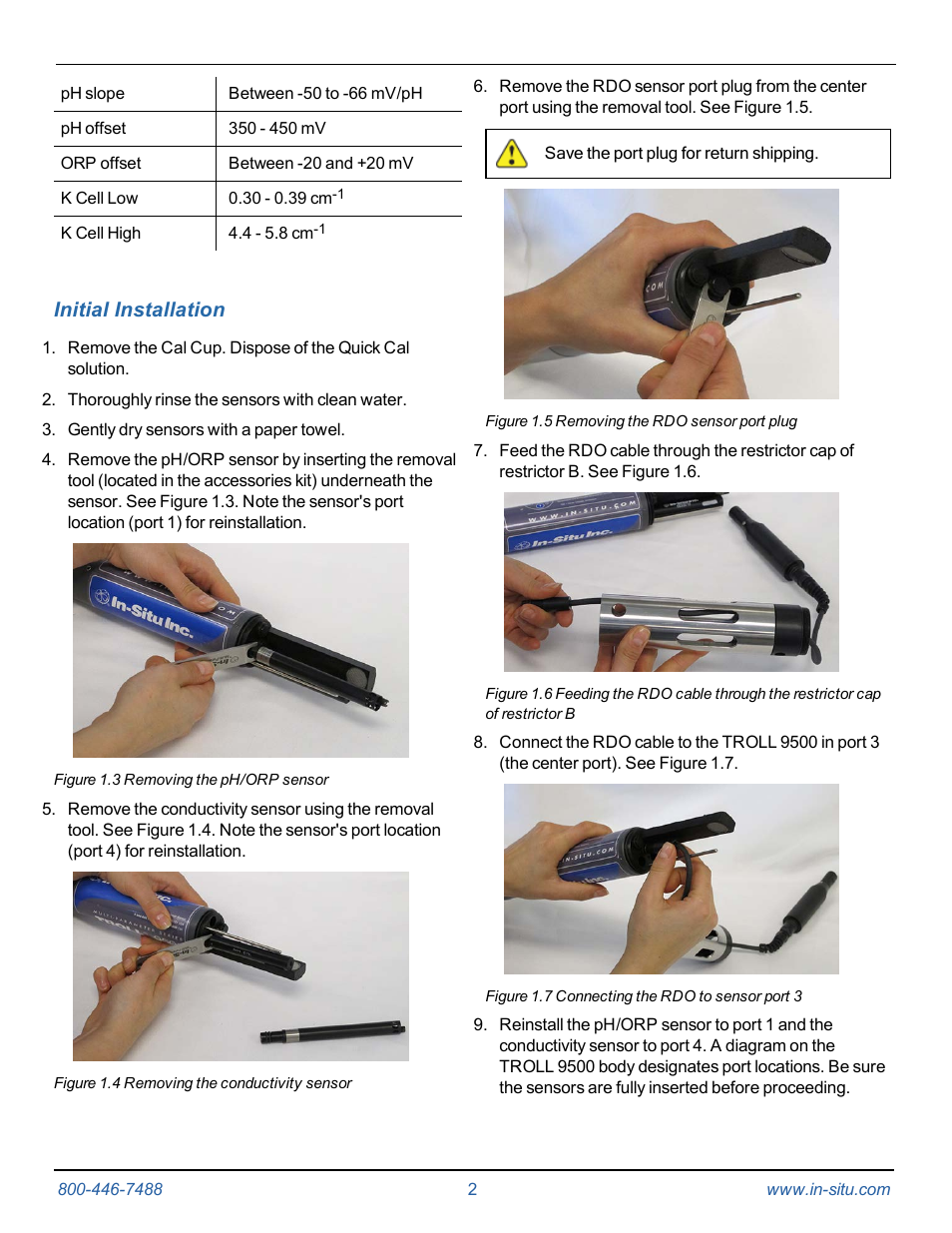 4 initial installation, Instruction sheet | In-Situ S2XP Restrictor for TROLL 9500—Installation and Calibration Instructions User Manual | Page 2 / 5