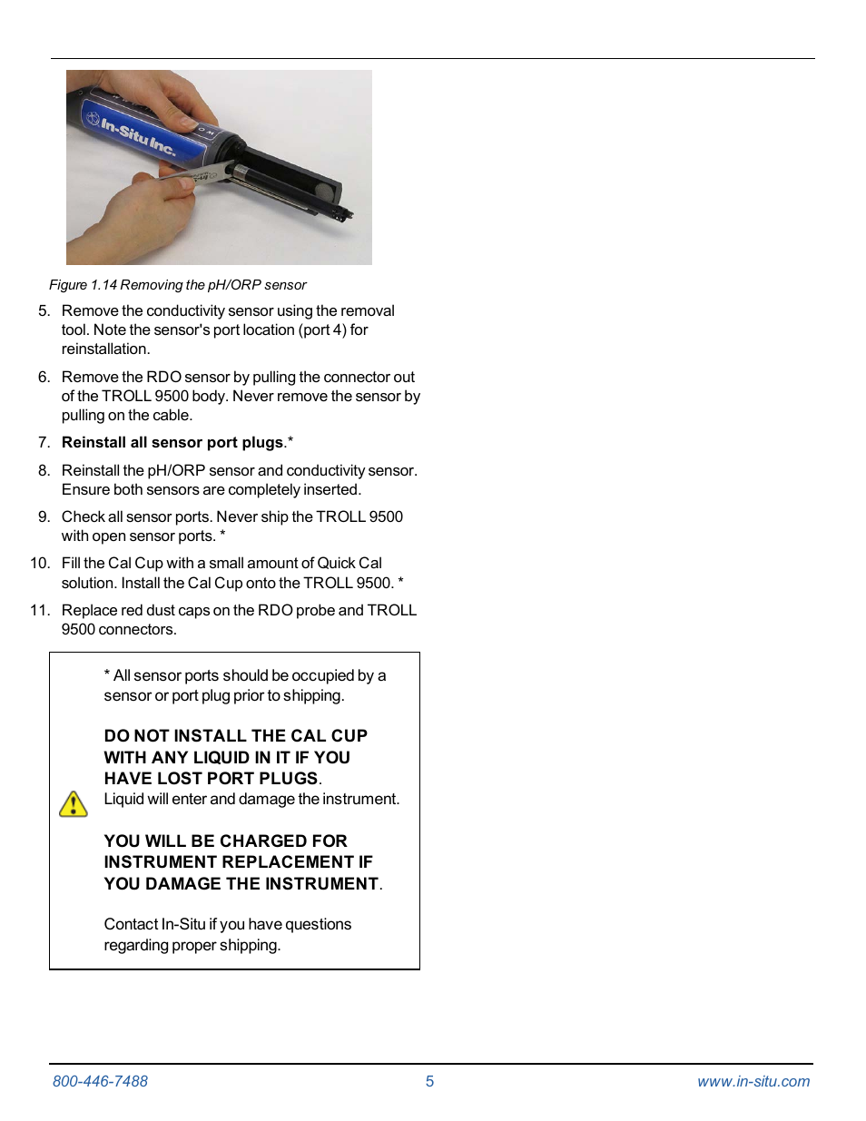 Figure 1.14, Instruction sheet | In-Situ S2XP Restrictor for TROLL 9500—Installation and Calibration Instructions User Manual | Page 5 / 5