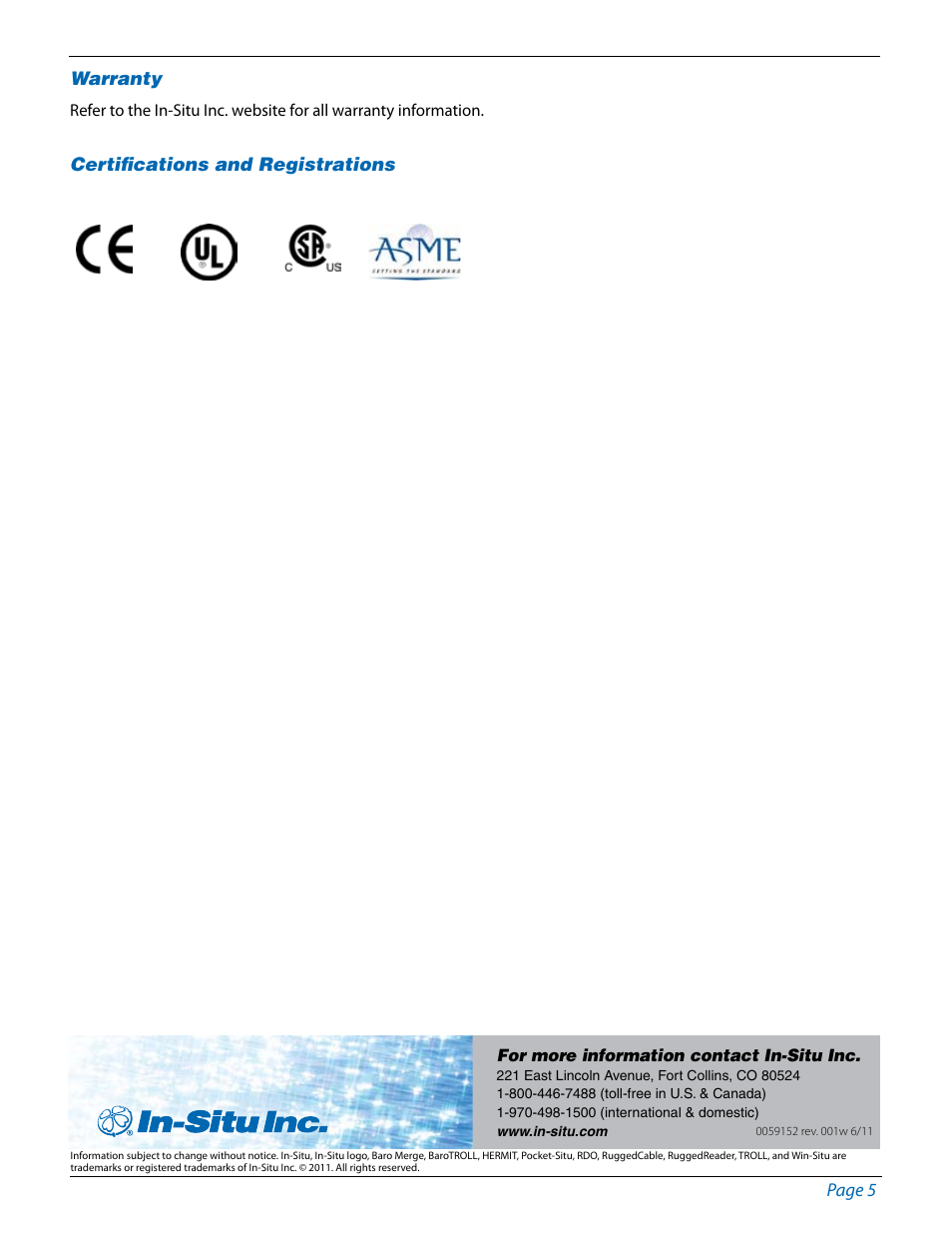 In-Situ Oil/Water Interface Meter Instruction Sheet User Manual | Page 5 / 5