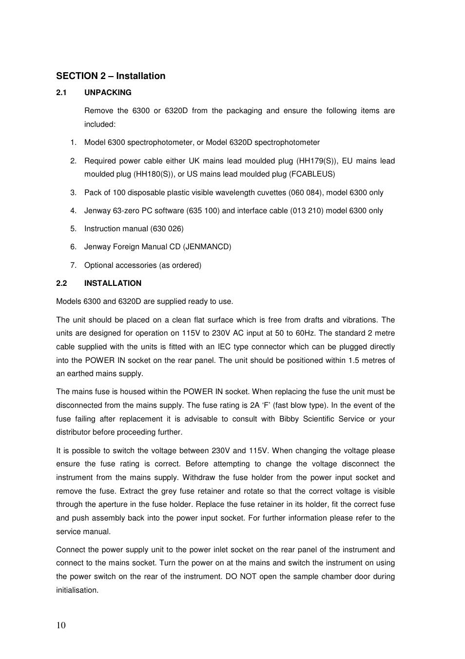 Jenway 6320D User Manual | Page 10 / 29