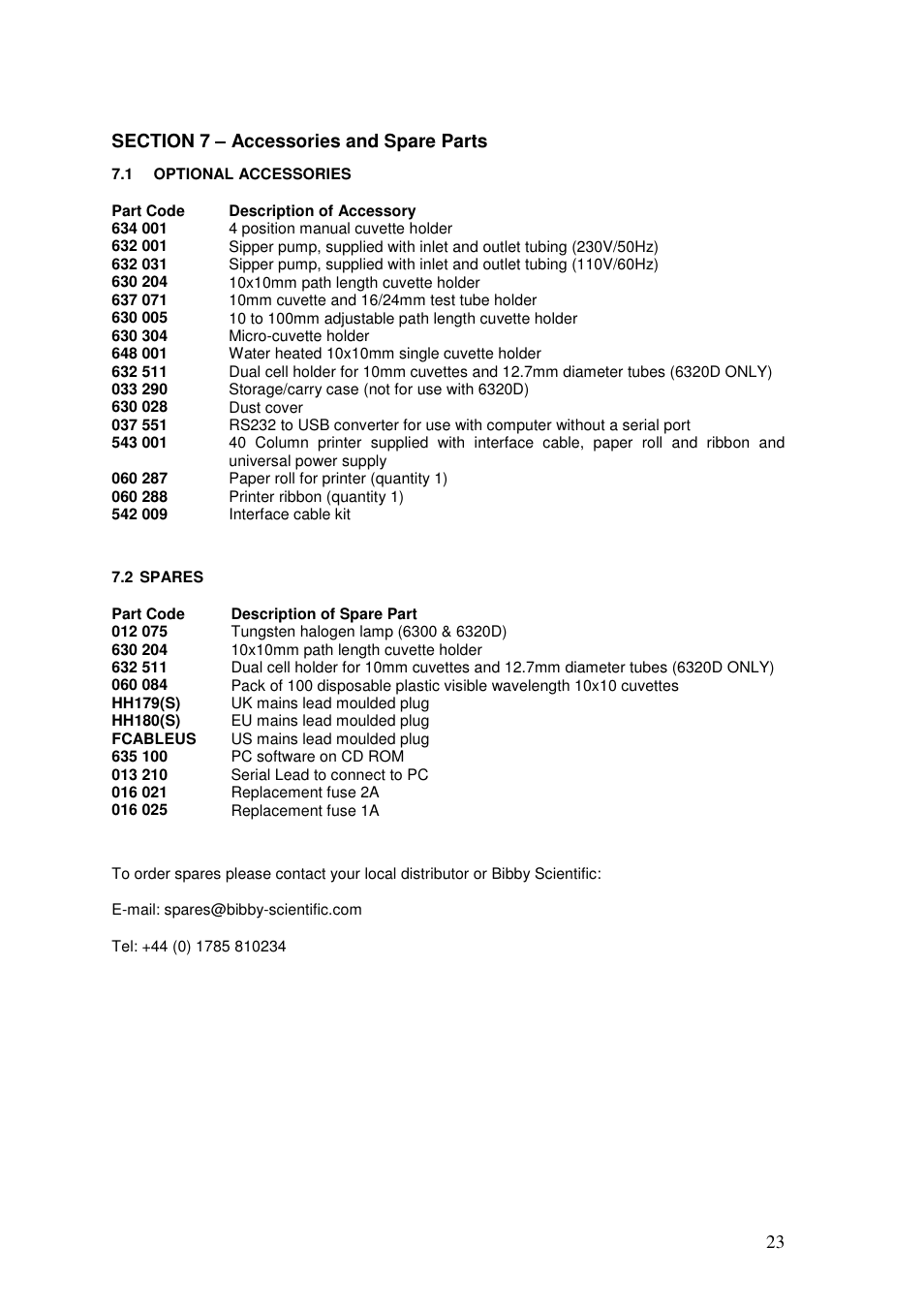 Jenway 6320D User Manual | Page 23 / 29