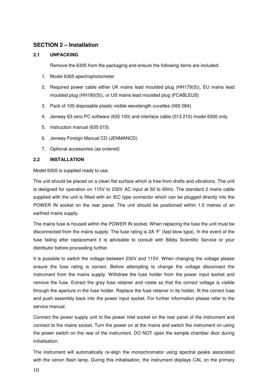 Jenway 6305 User Manual | Page 10 / 29