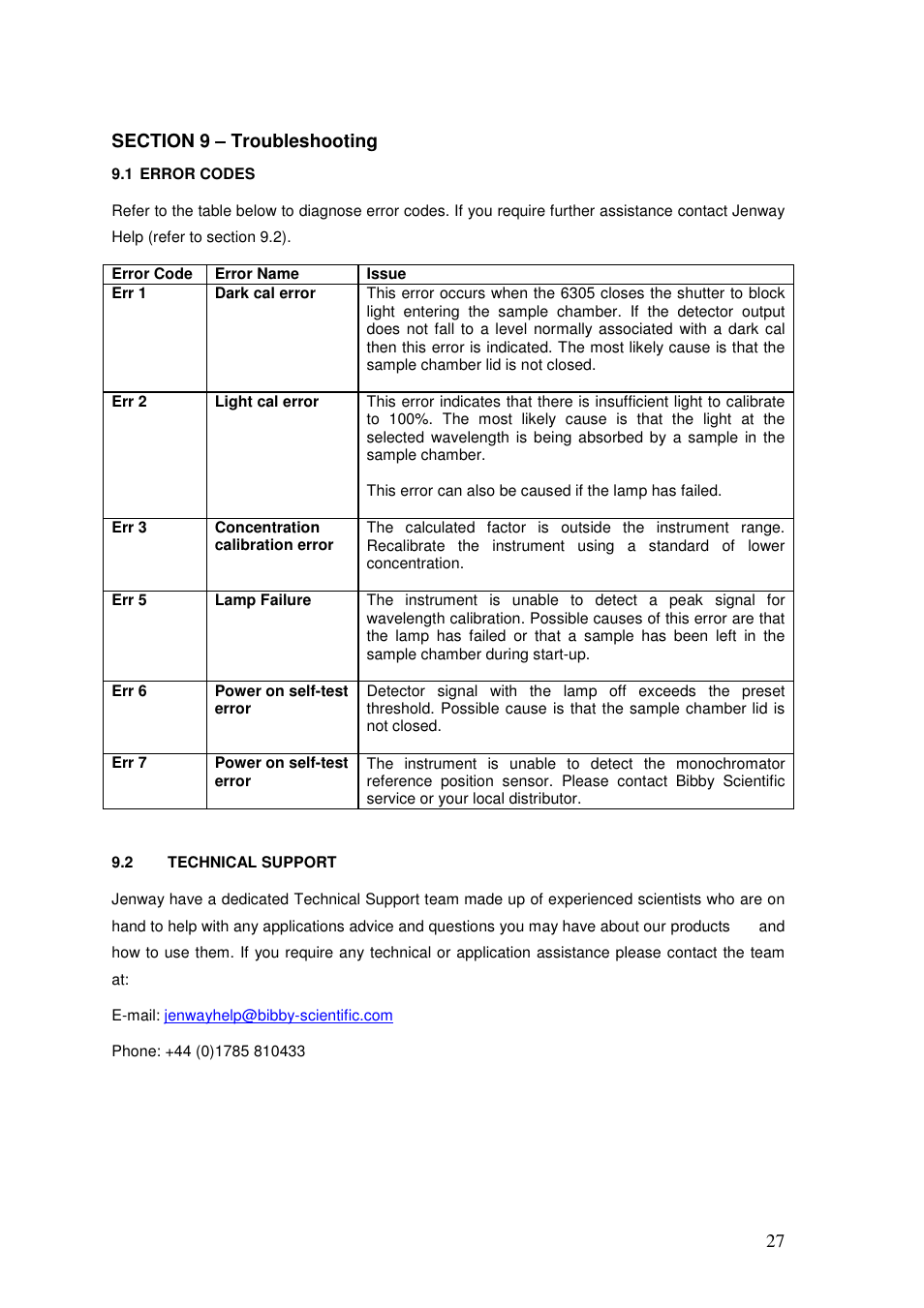 Jenway 6305 User Manual | Page 27 / 29