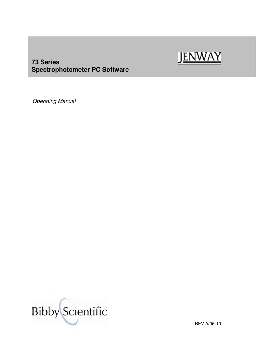 Jenway 73 Series PC software User Manual | 67 pages