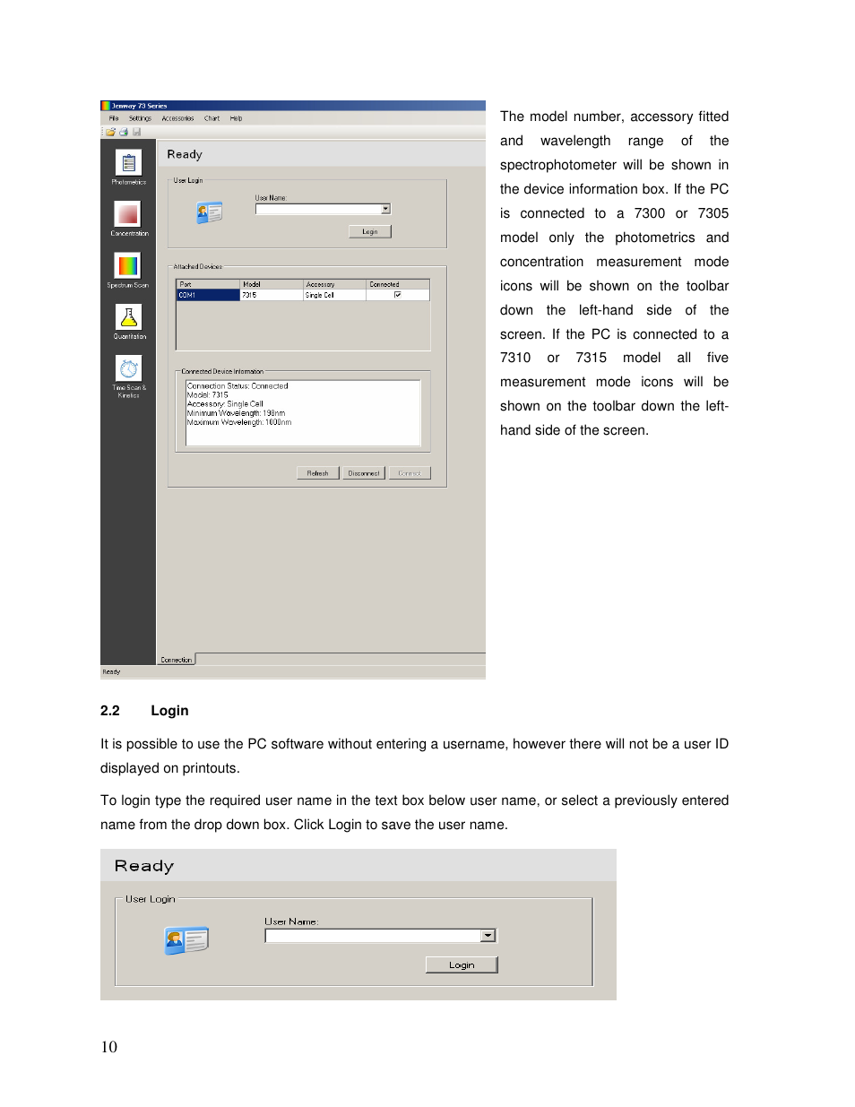 Jenway 73 Series PC software User Manual | Page 10 / 67