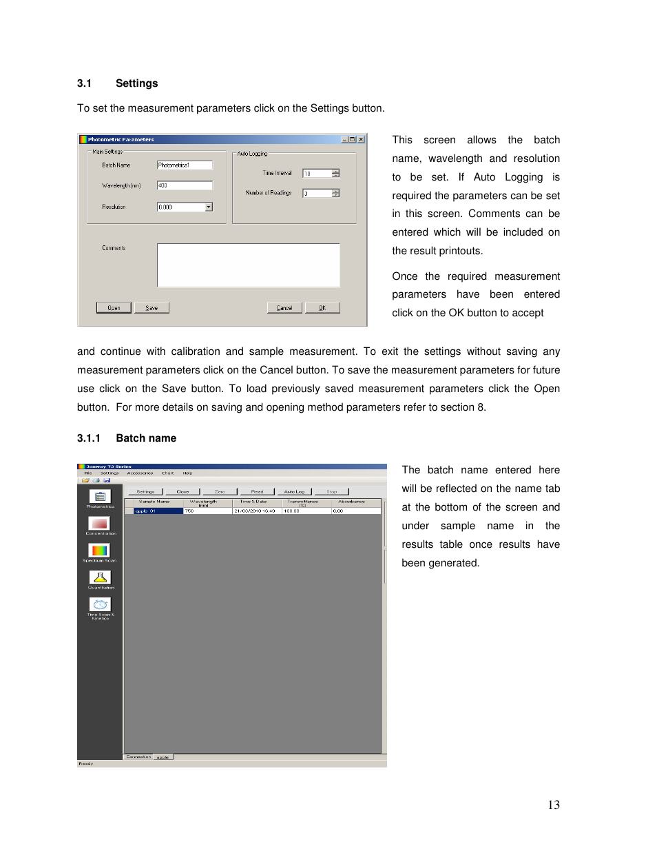 Jenway 73 Series PC software User Manual | Page 13 / 67