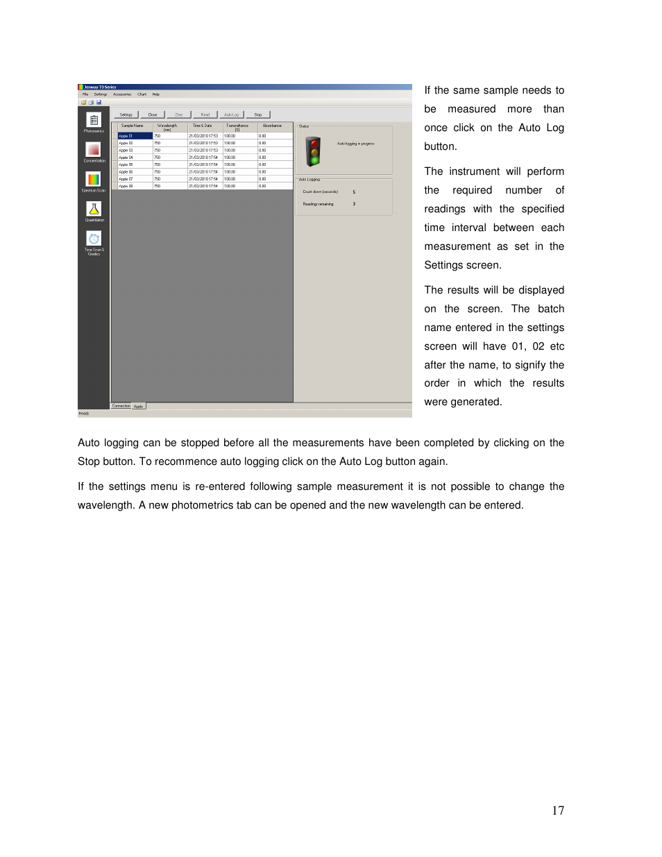 Jenway 73 Series PC software User Manual | Page 17 / 67