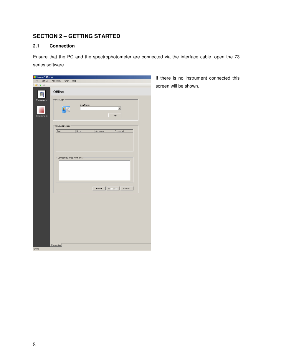 Jenway 73 Series PC software User Manual | Page 8 / 67