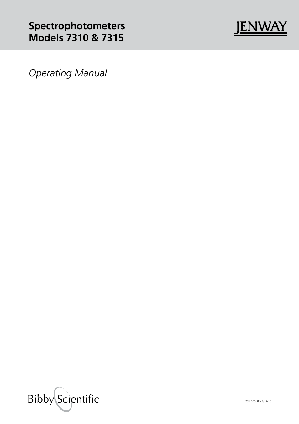 Jenway 7315 Manual Italian User Manual | 88 pages