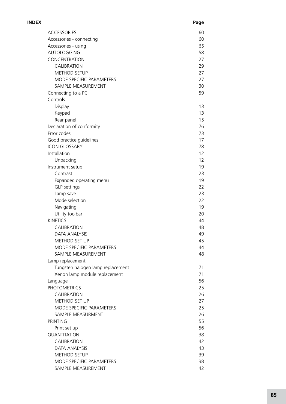 Jenway 7315 Manual Italian User Manual | Page 85 / 88