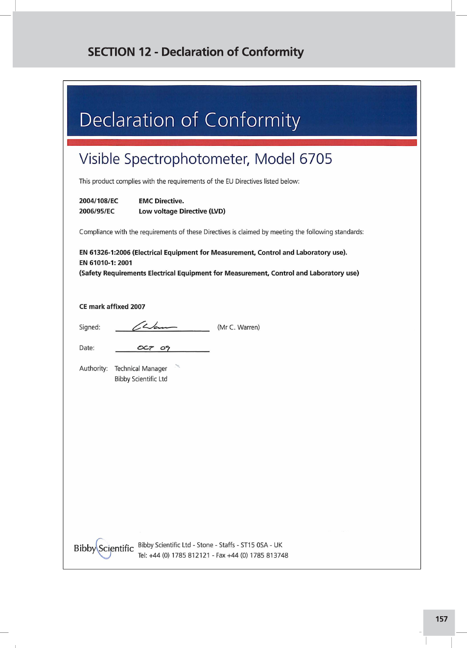 Jenway 6715 User Manual | Page 175 / 181