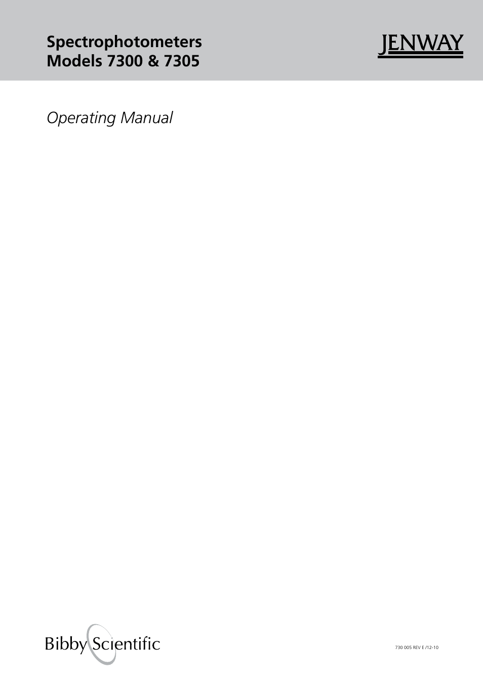 Jenway 7305 User Manual | 52 pages