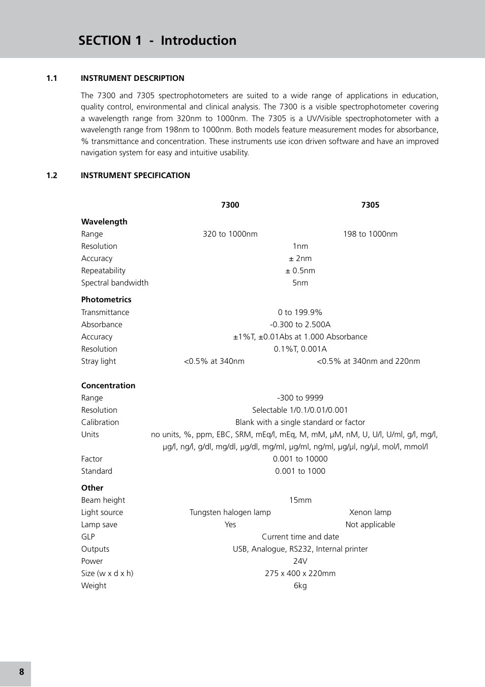 Jenway 7305 User Manual | Page 8 / 52