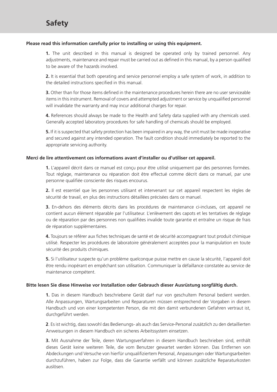 Safety | Jenway Genova Nano English User Manual | Page 2 / 24