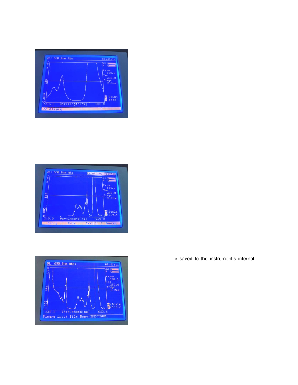 Spectrum search, Spectrum smoothing, Storing results | Jenway 6850 User Manual | Page 35 / 56