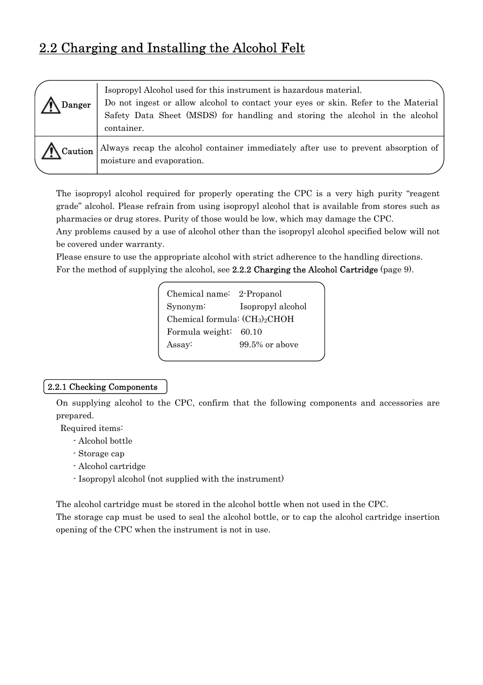2 charging and installing the alcohol felt | KANOMAX 3800 Handheld Condensation Particle Counter User Manual | Page 15 / 42