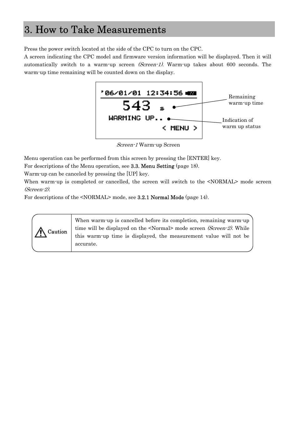 How to take measurements | KANOMAX 3800 Handheld Condensation Particle Counter User Manual | Page 17 / 42