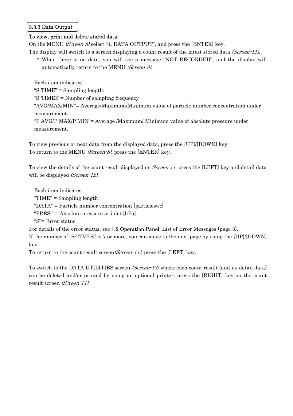 KANOMAX 3800 Handheld Condensation Particle Counter User Manual | Page 28 / 42