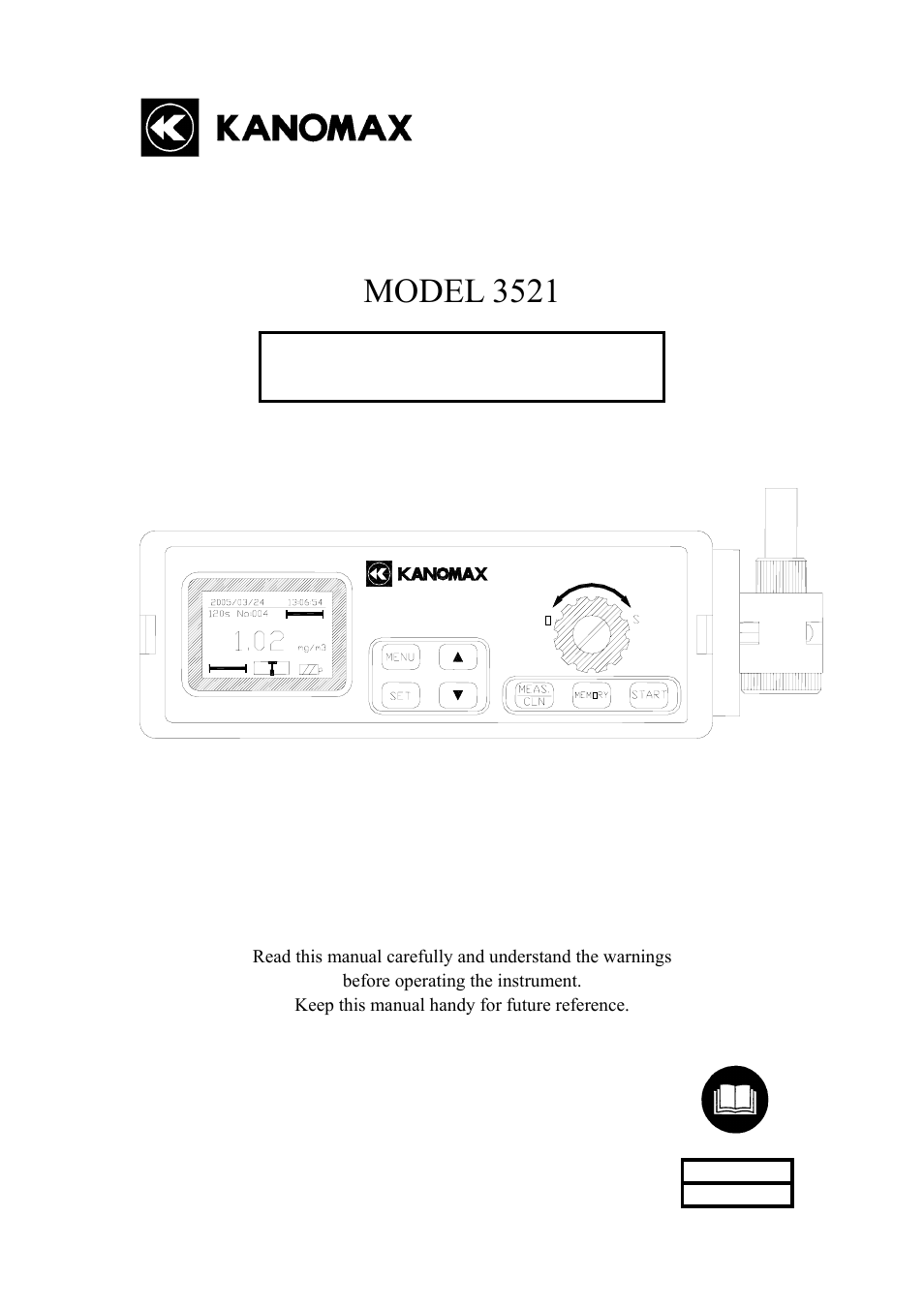 KANOMAX 3522 Piezobalace Dust Monitor User Manual | 31 pages