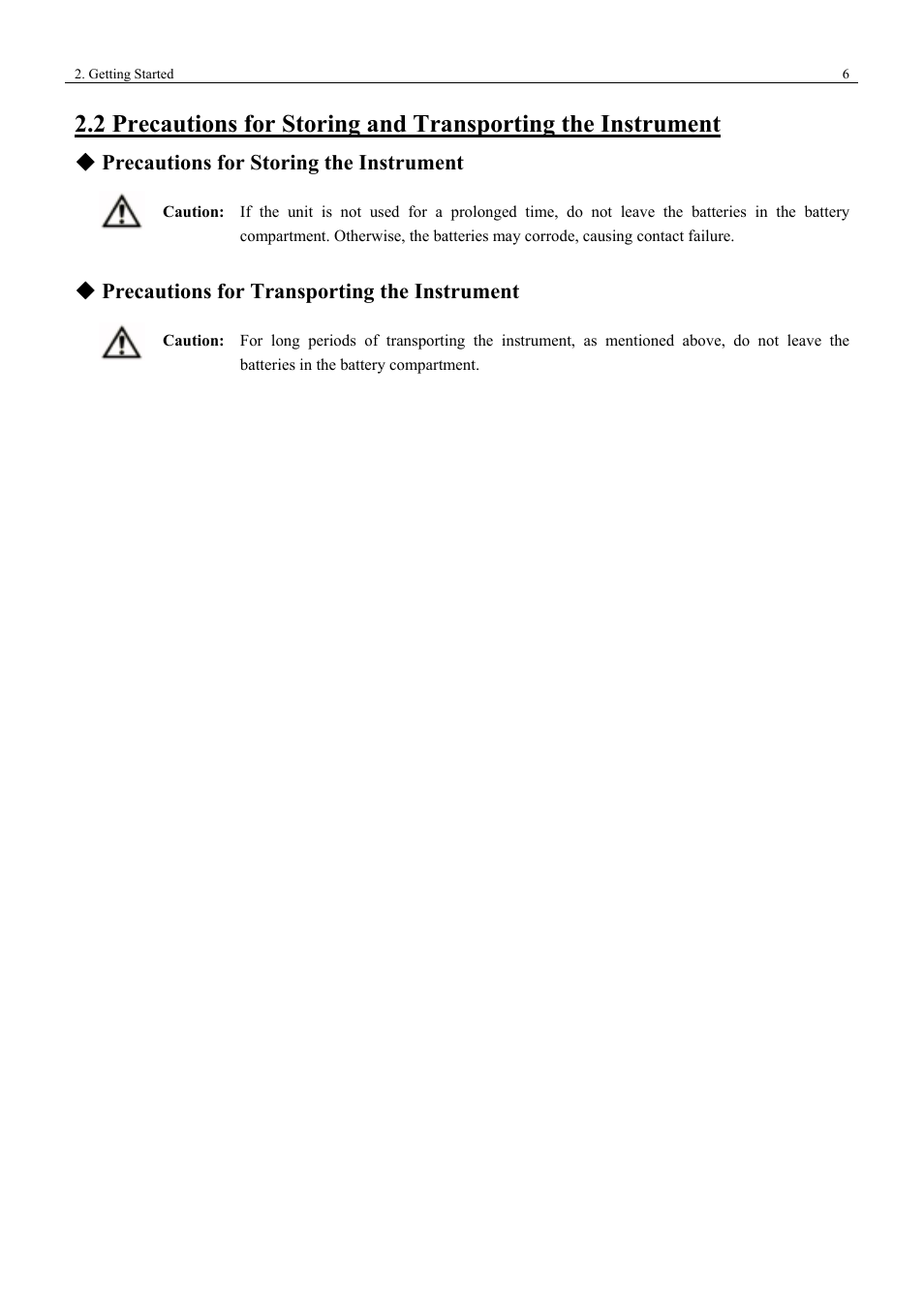 Precautions for storing the instrument, Precautions for transporting the instrument | KANOMAX 3443 Digital Dust Monitor User Manual | Page 12 / 54