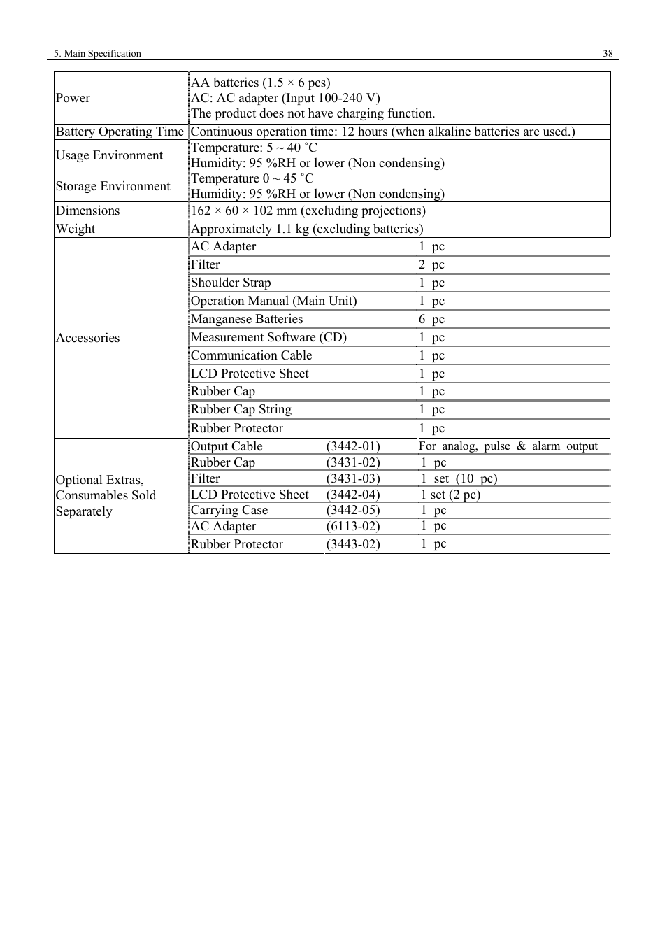 KANOMAX 3443 Digital Dust Monitor User Manual | Page 44 / 54