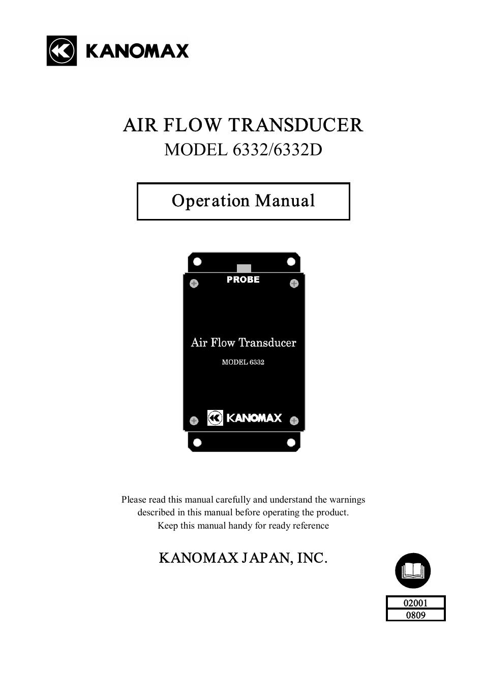 KANOMAX 6332D Airflow Transducer User Manual | 27 pages