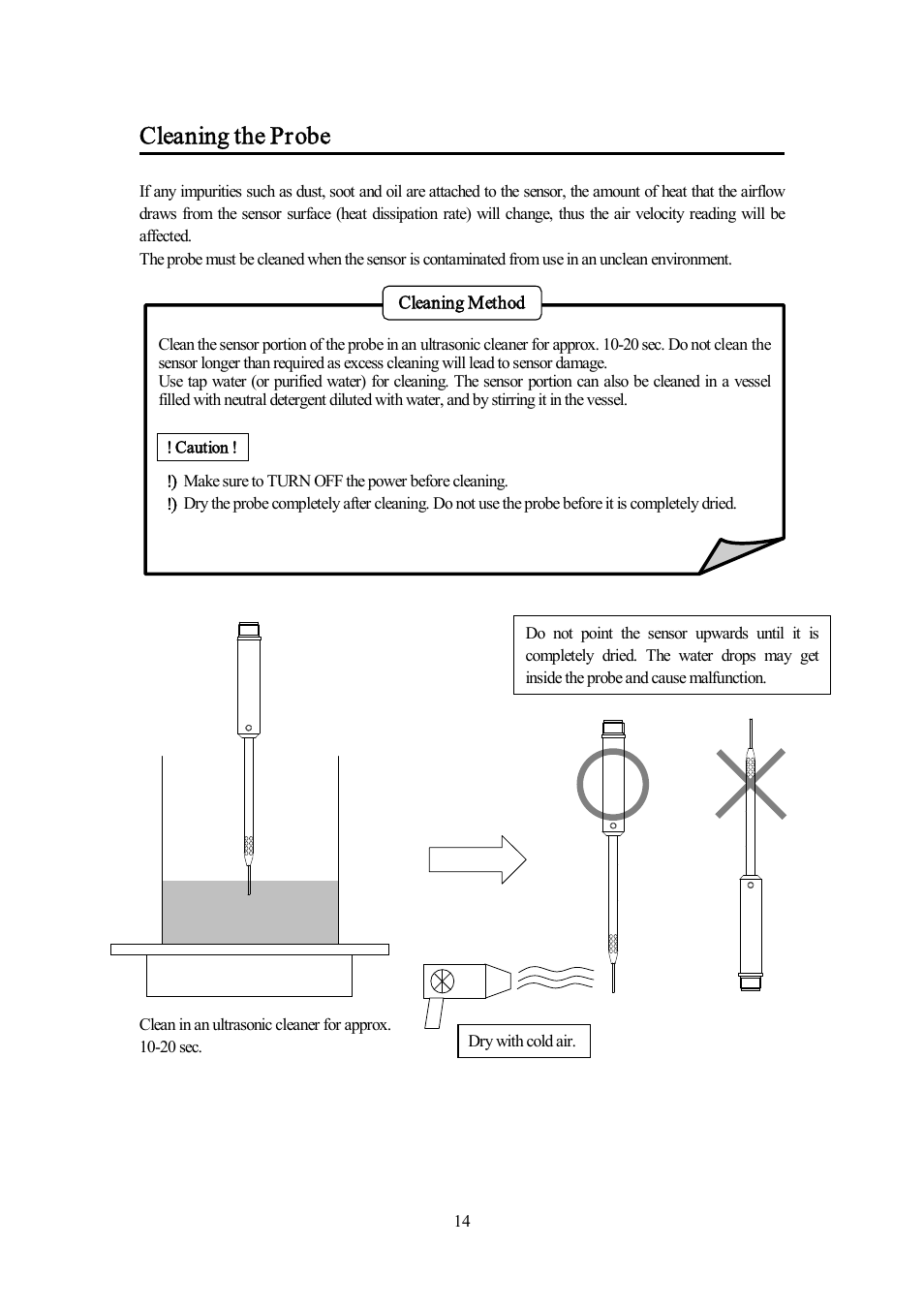 Cleaning the probe | KANOMAX 6332D Airflow Transducer User Manual | Page 21 / 27