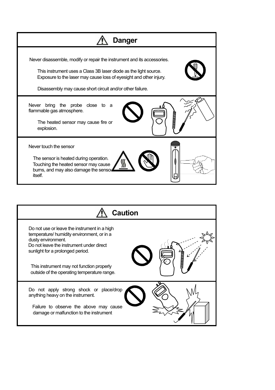 Danger, Caution | KANOMAX 3886 Handheld Particle Counter User Manual | Page 4 / 43